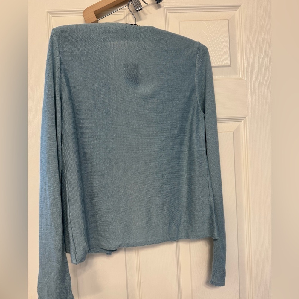 J. Jill Open Front soft linen blend Cardigan Sweater - Picture 3 of 5